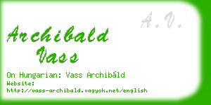 archibald vass business card